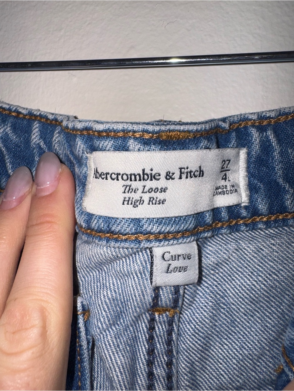Abercrombie & Fitch Light Blue High Rise Loose Jeans 27L
